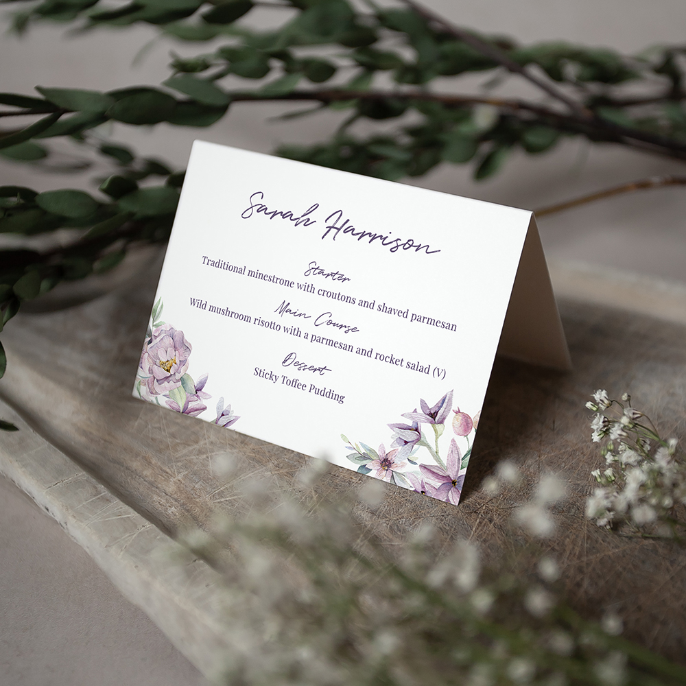 'Henrietta Dawn' Menu Place Card