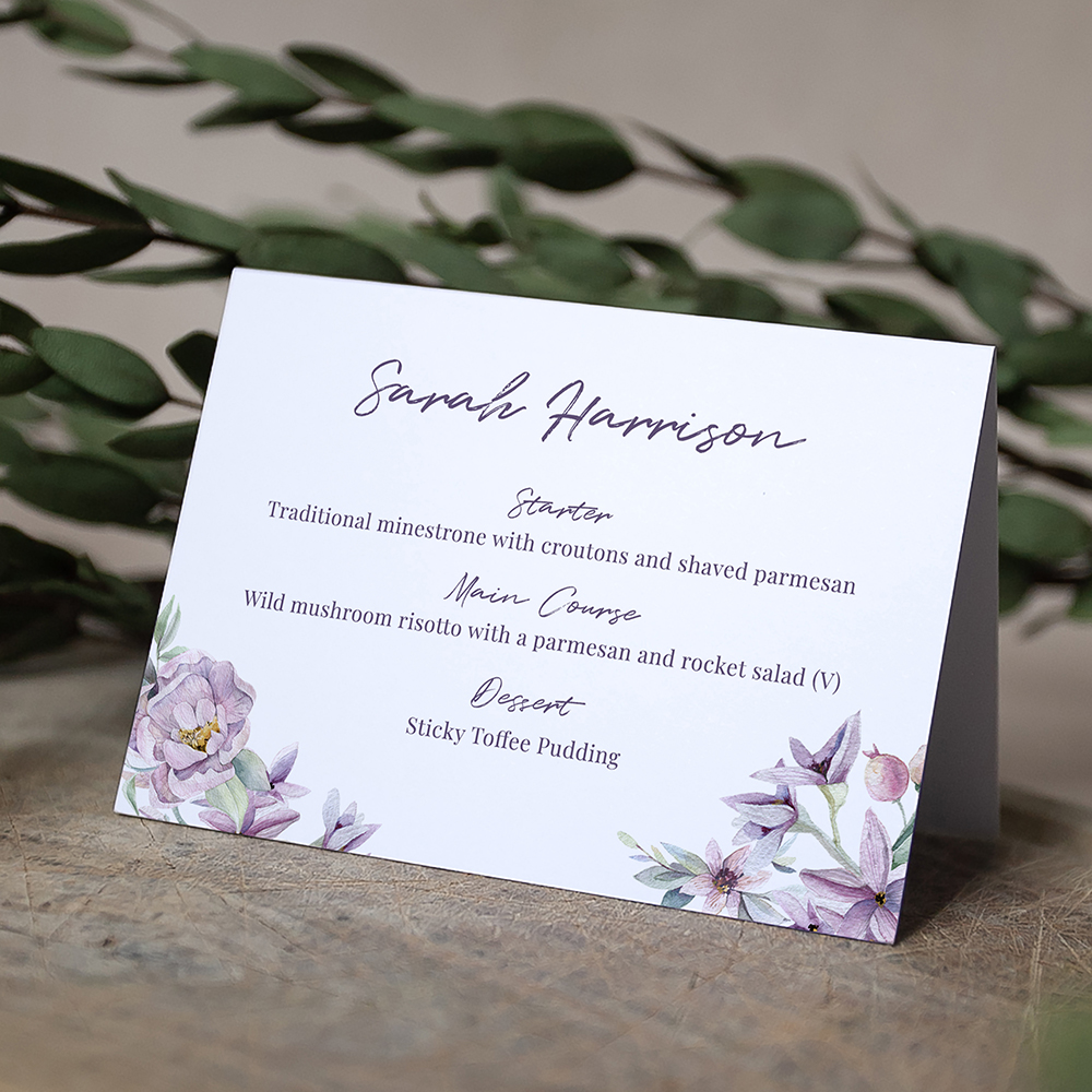 'Henrietta Dawn' Menu Place Card