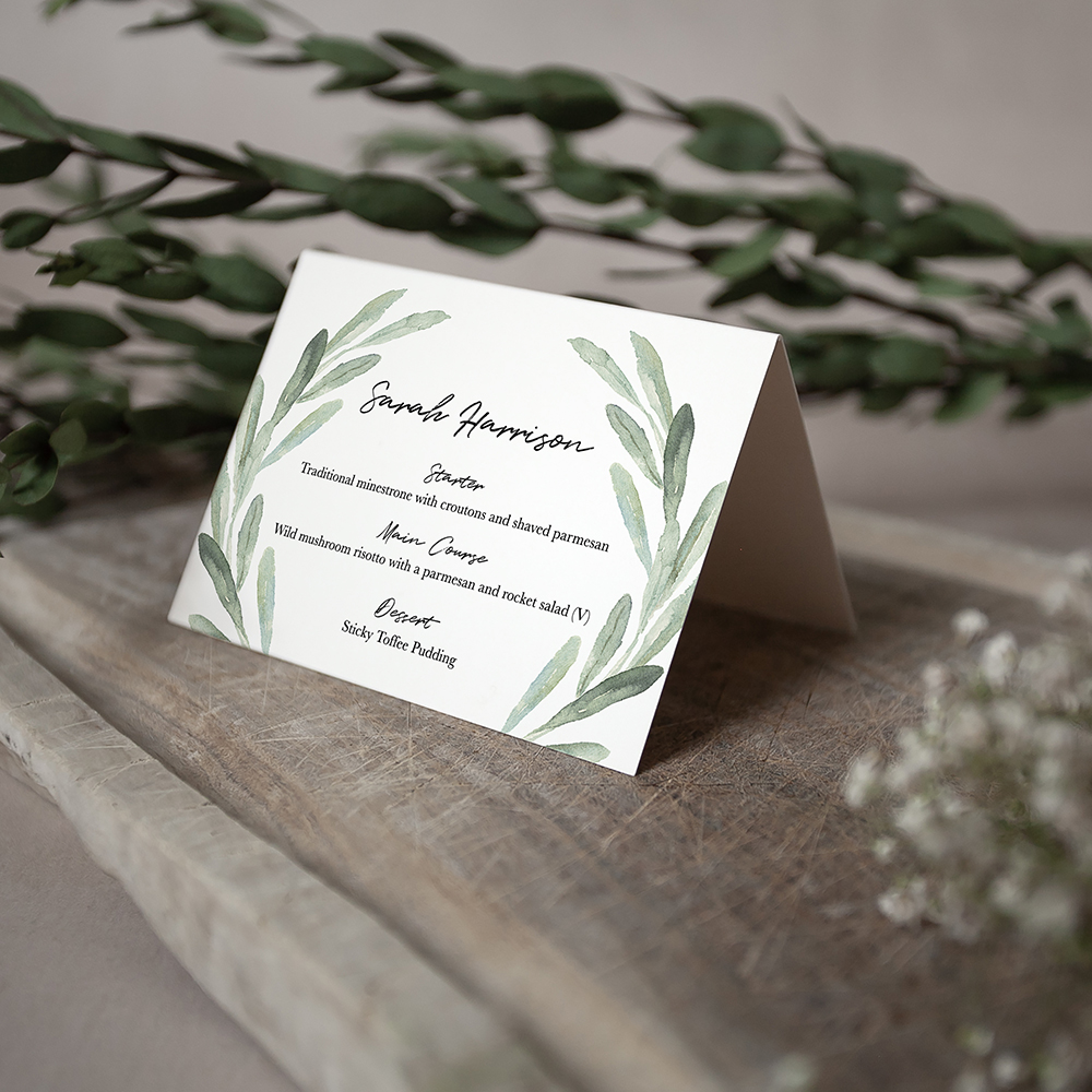 'Olive' Menu Place Card