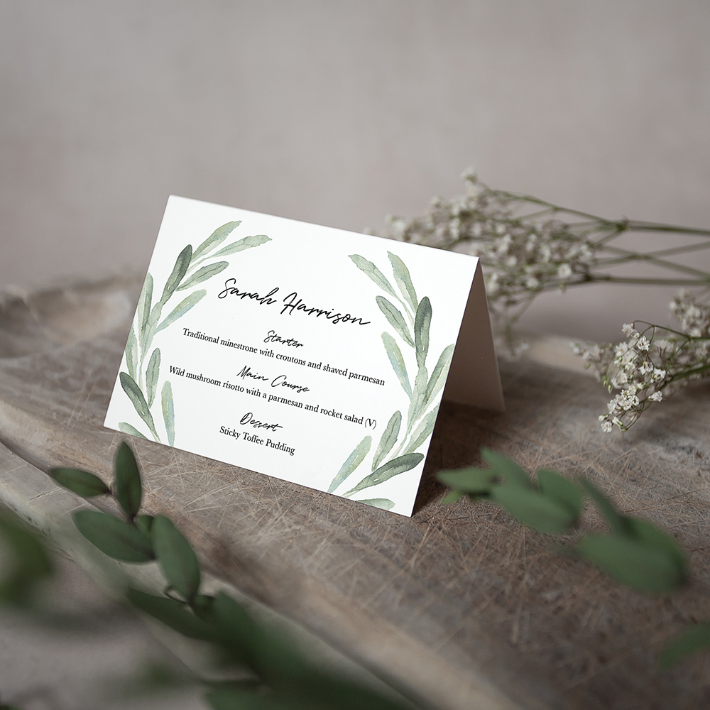 'Olive' Menu Place Card
