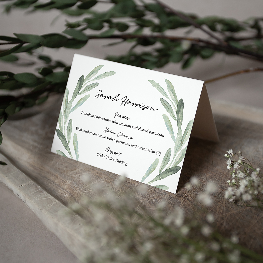 'Olive' Menu Place Card