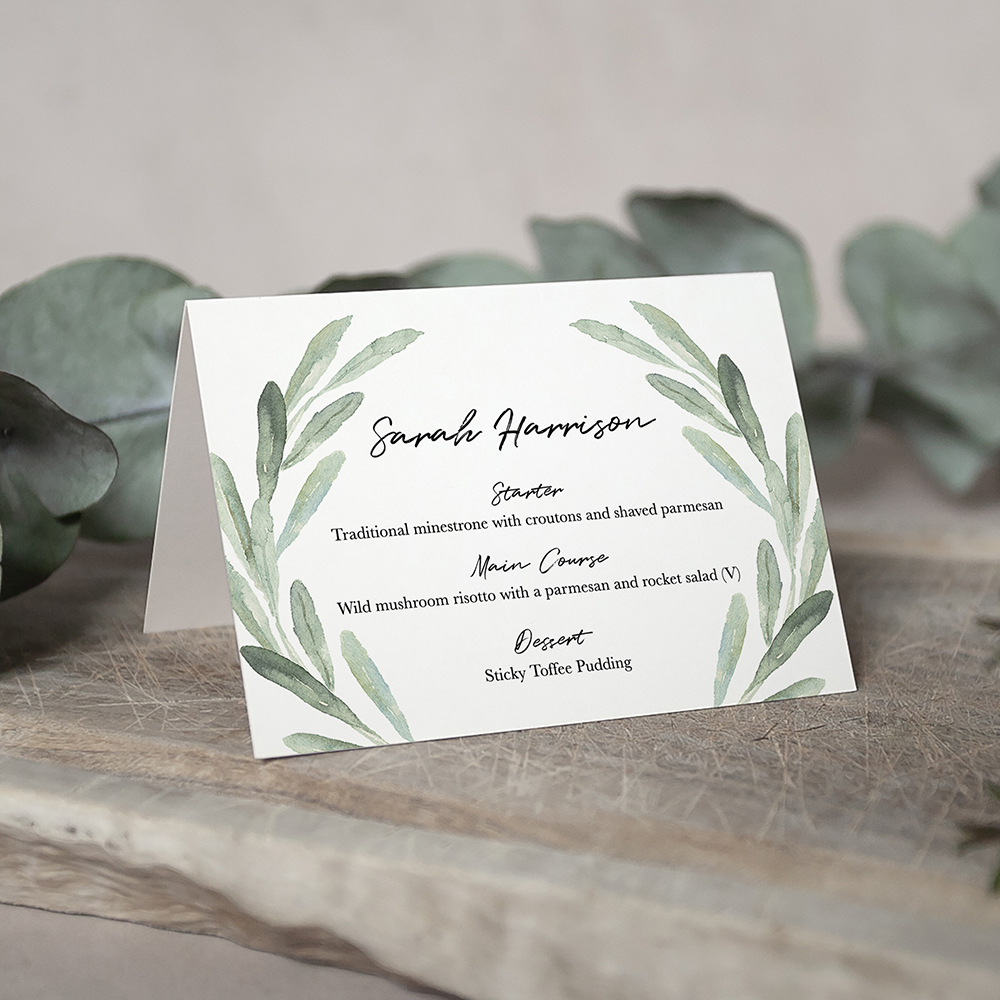 'Olive' Menu Place Card