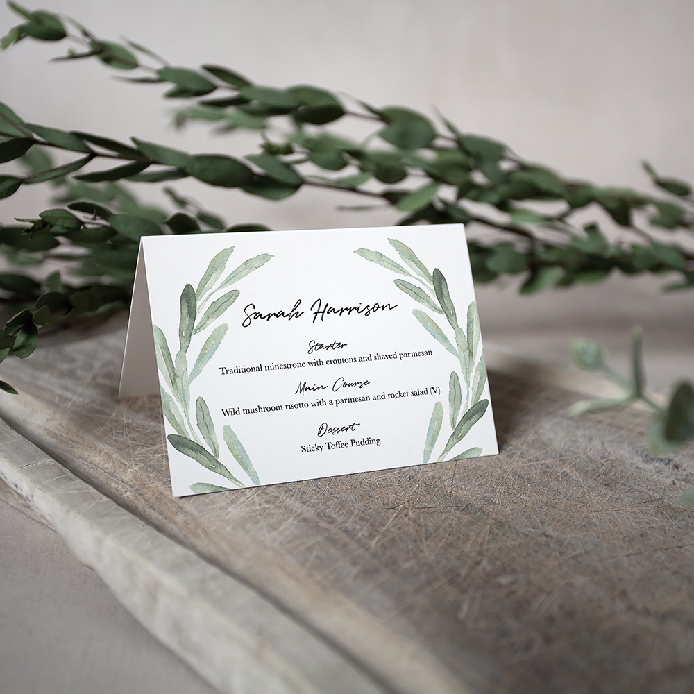 'Olive' Menu Place Card