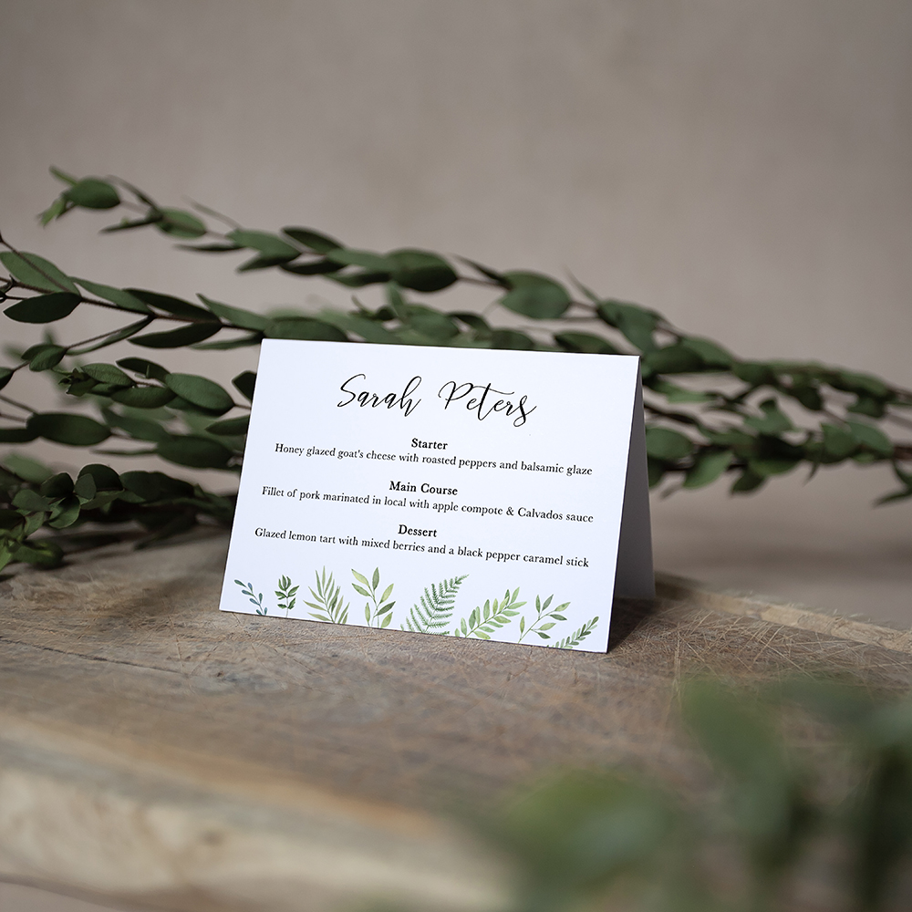 'Ophelia' Menu Place Card