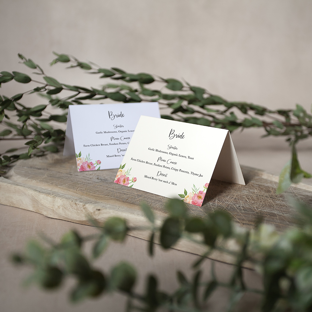 'Peony' Menu Place Card