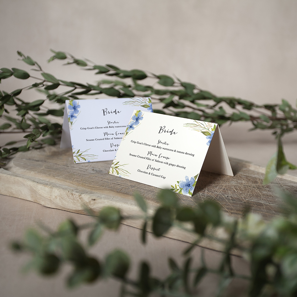 'Pretty in Blue' Menu Place Card