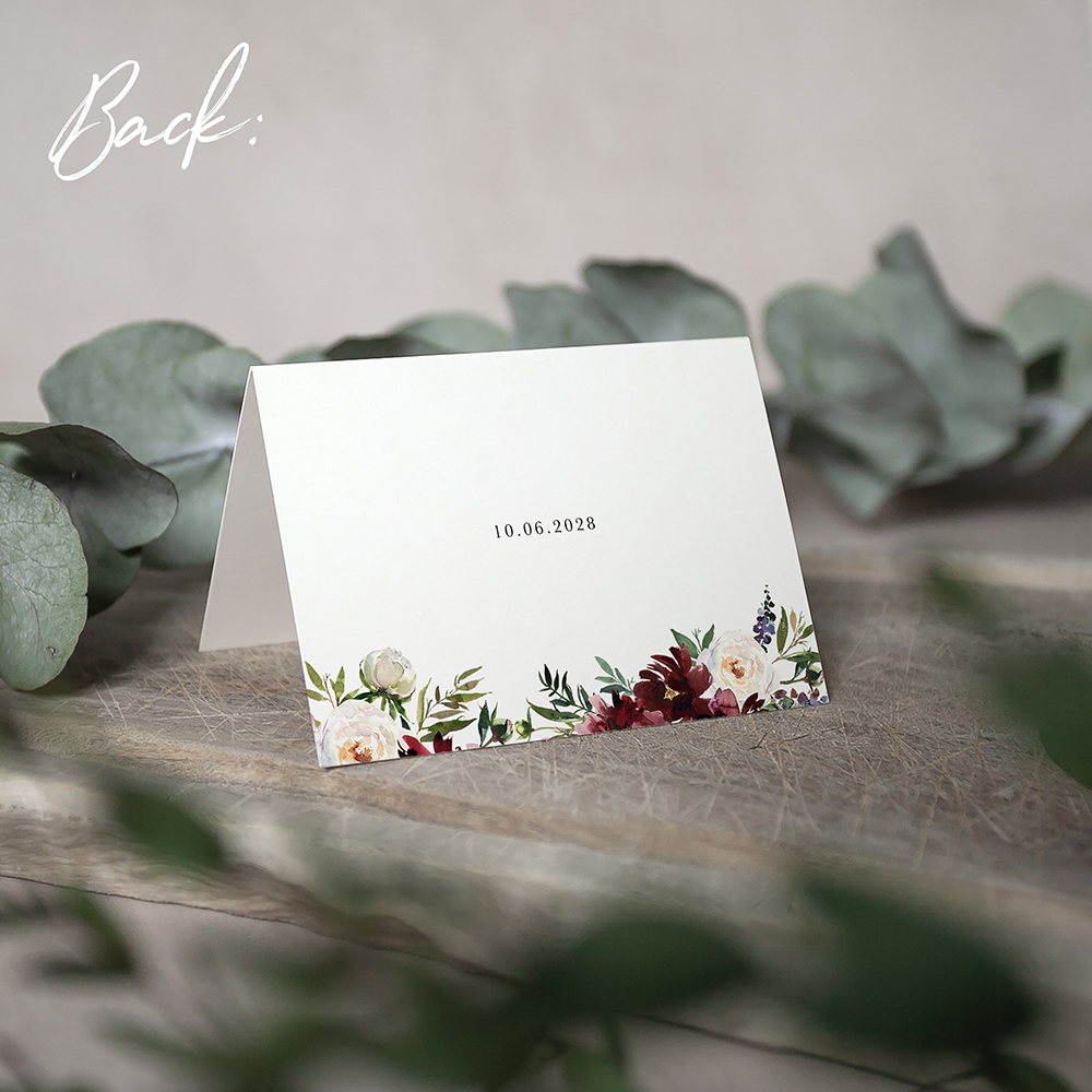 'Red Velvet' Menu Place Card