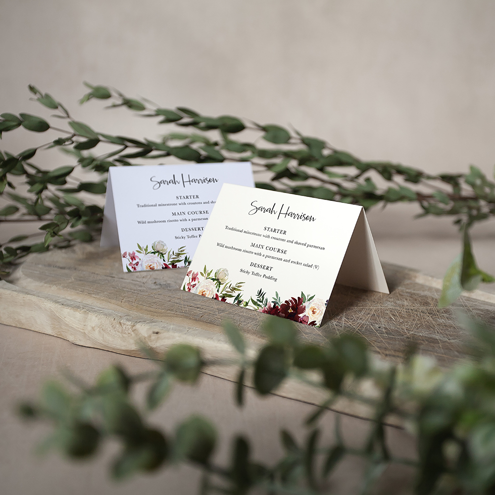 'Red Velvet' Menu Place Card