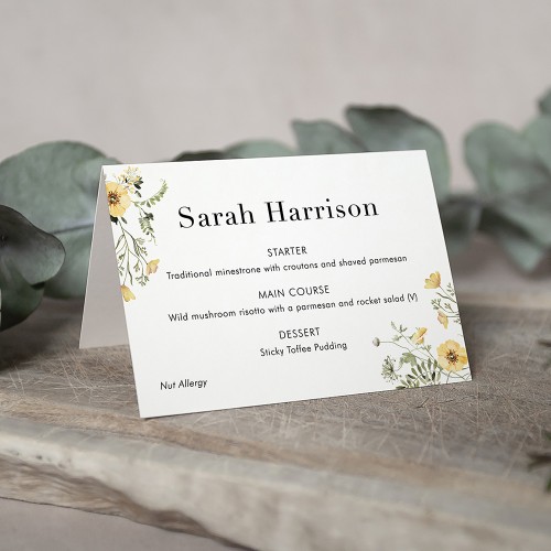 'Spring Yellow SC10' Menu Place Card