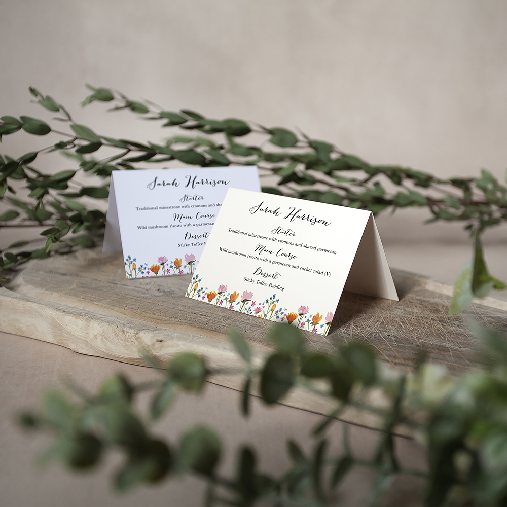 'Wild Floral' Menu Place Card