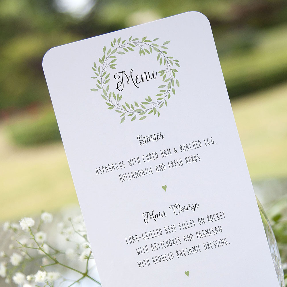 'Autumn Green' Slim Menu