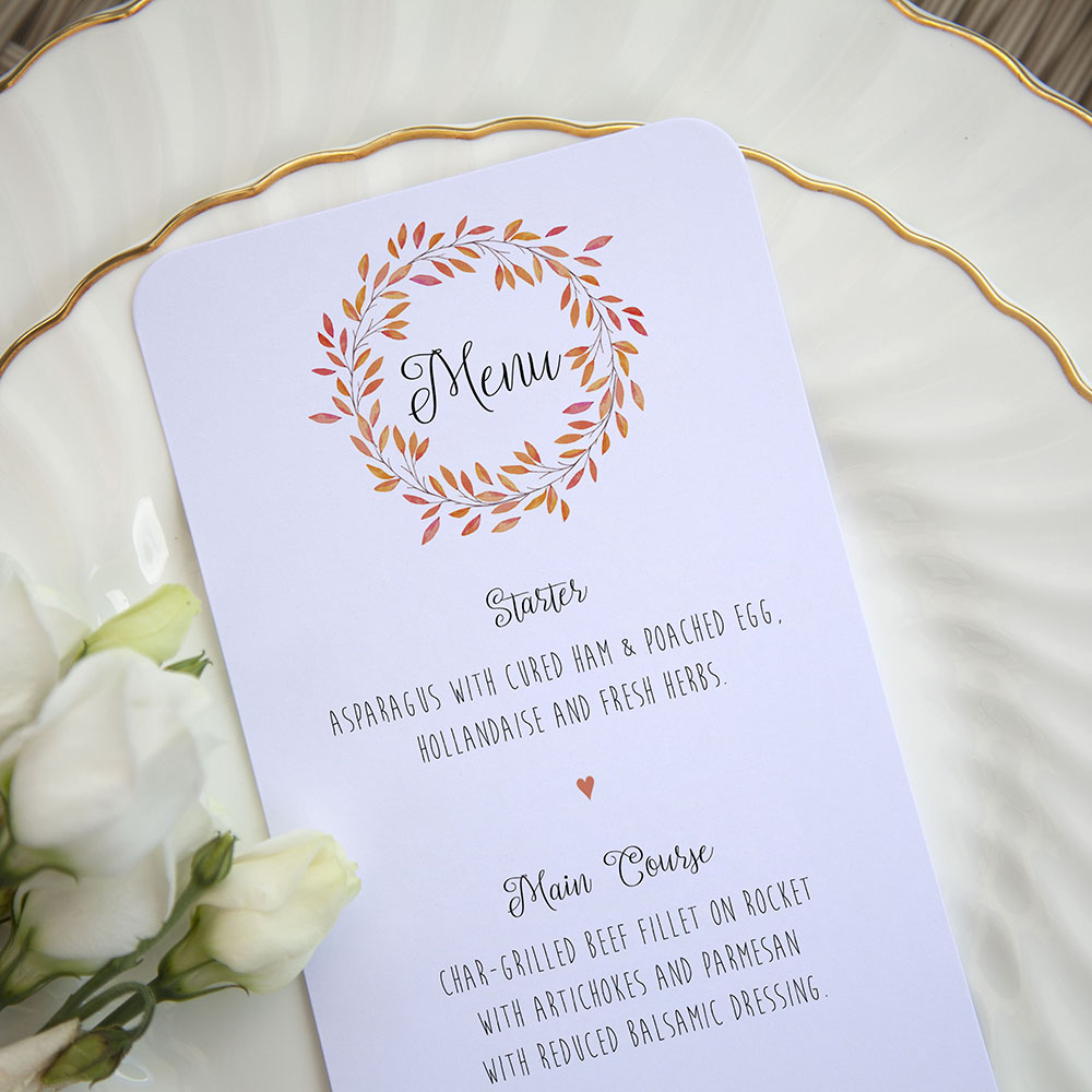 'Autumn Orange' Slim Menu