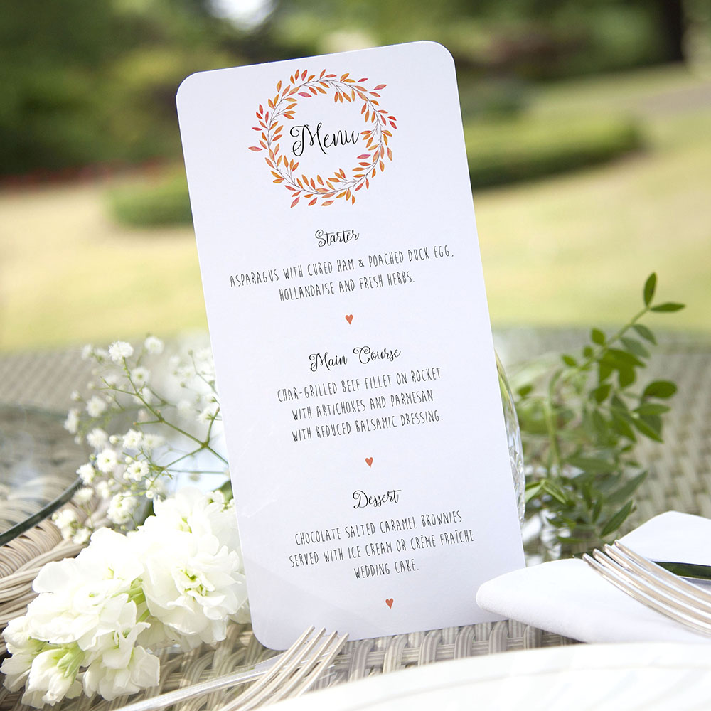 'Autumn Orange' Slim Menu