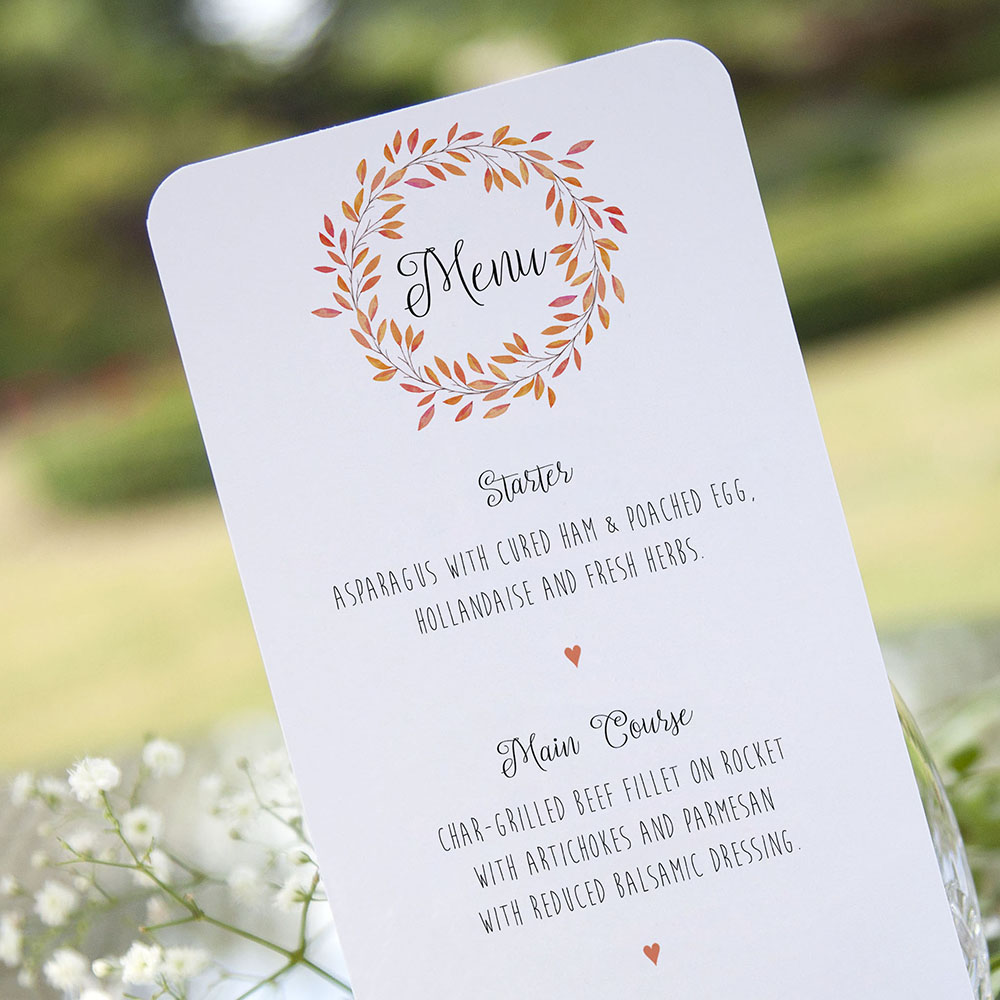 'Autumn Orange' Slim Menu