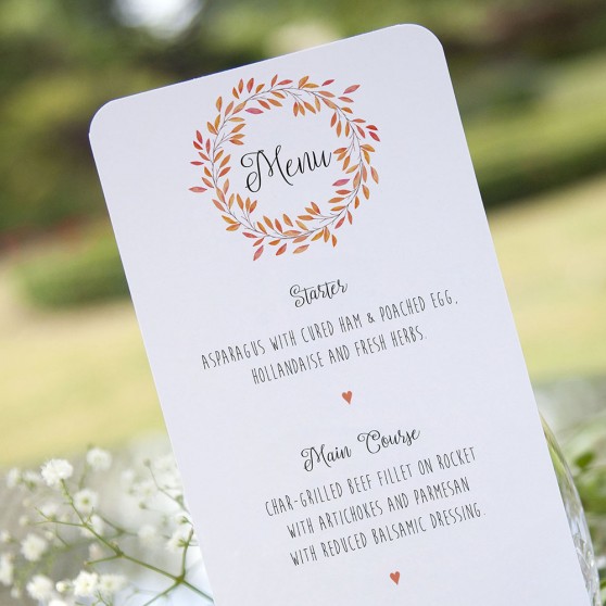 'Autumn Orange' Slim Menu