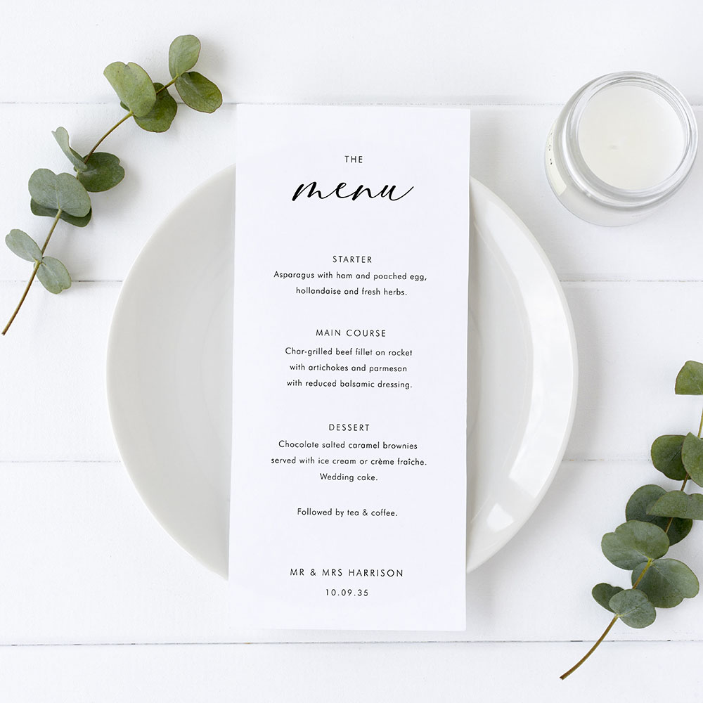 'Calligraphy 1' Slim Menu