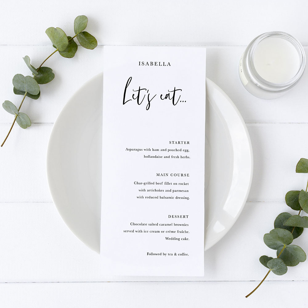 'Calligraphy 2' Slim Menu