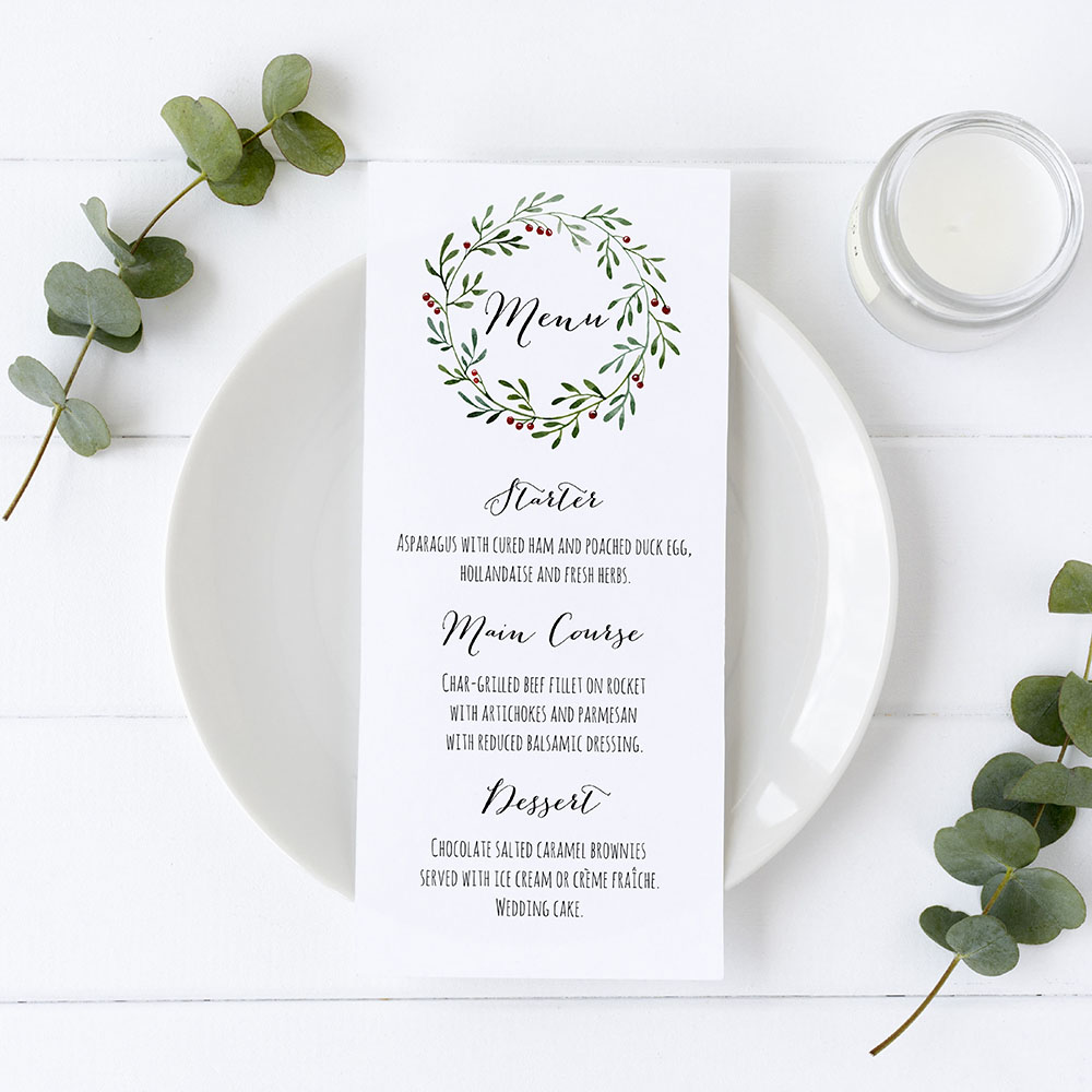 'Christmas' Slim Menu