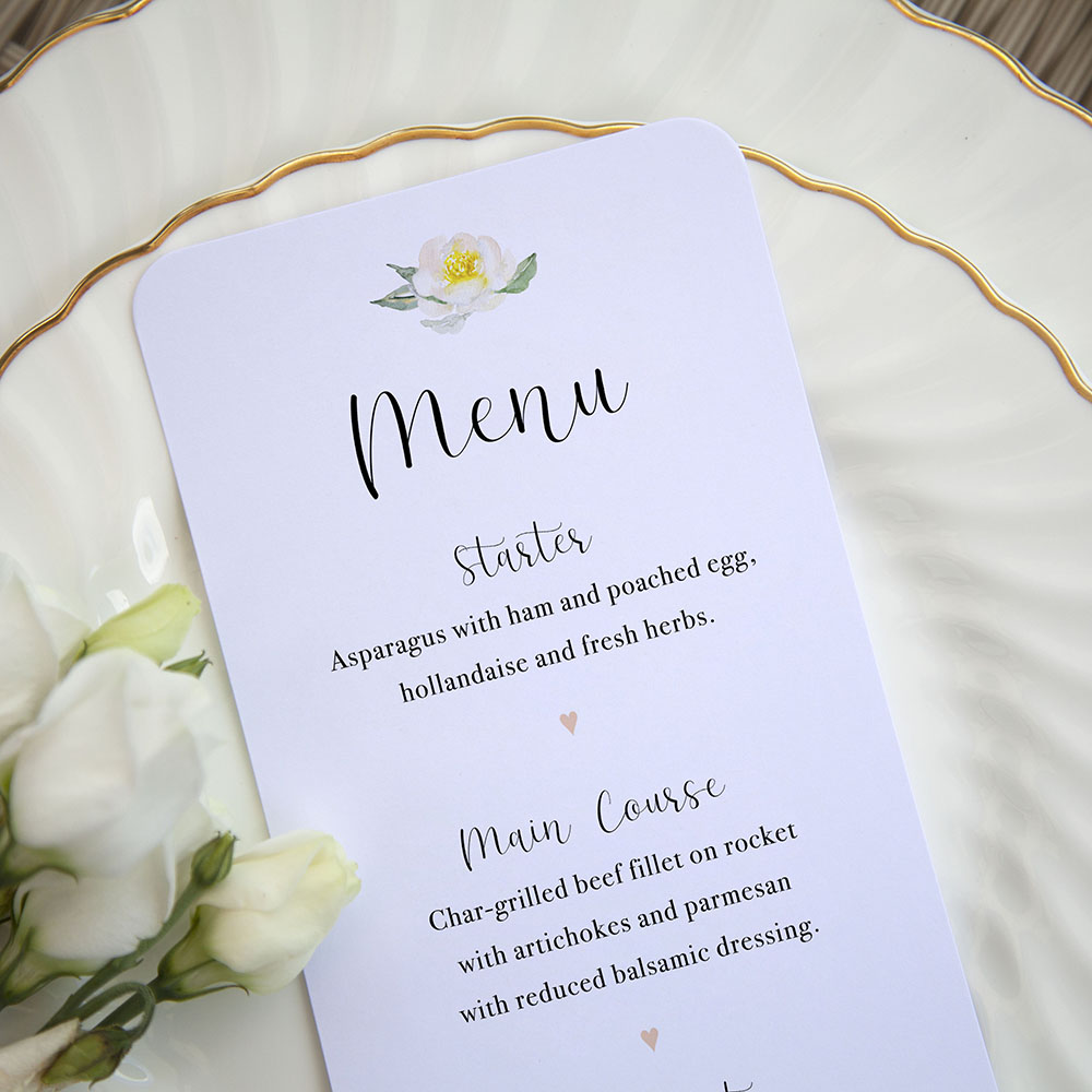 'Dahlia Rose' Slim Menu