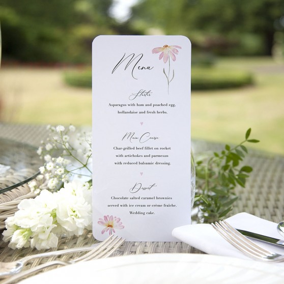 'Daisy Pink' Slim Menu