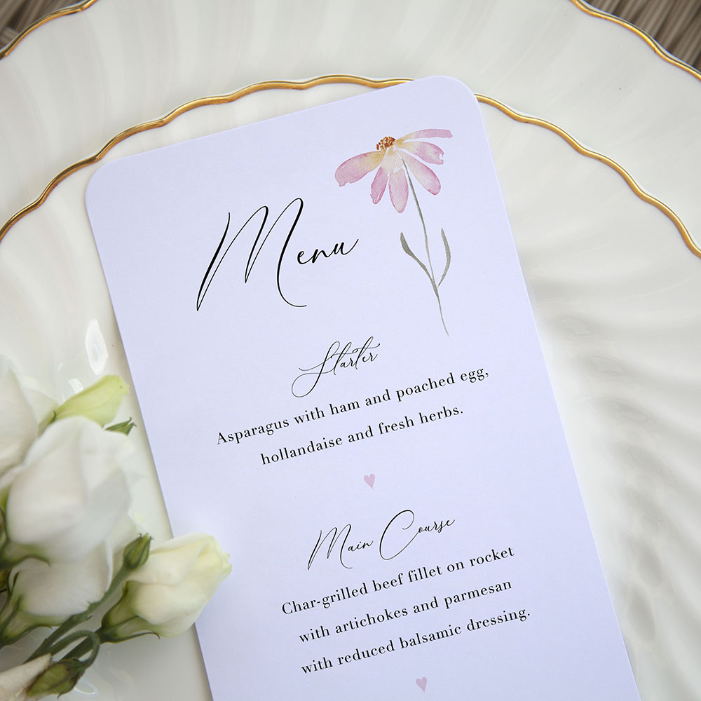 'Daisy Pink' Slim Menu