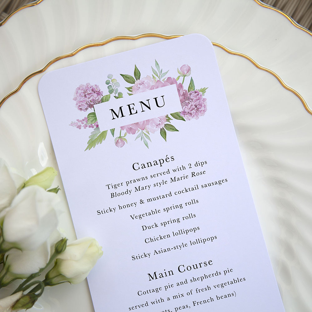 'Hydrangea' Slim Menu