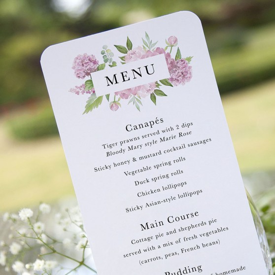 'Hydrangea' Slim Menu