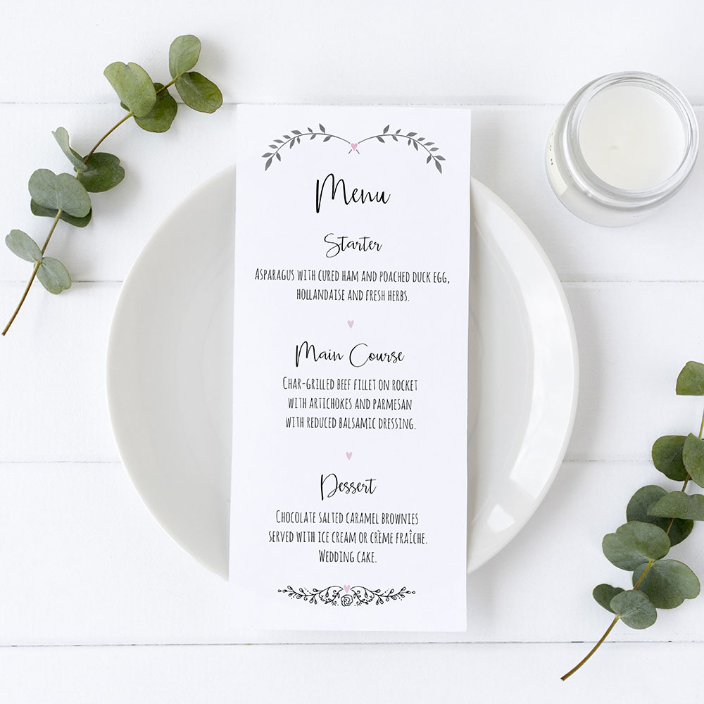 'Pink Ivy Design' Slim Menu