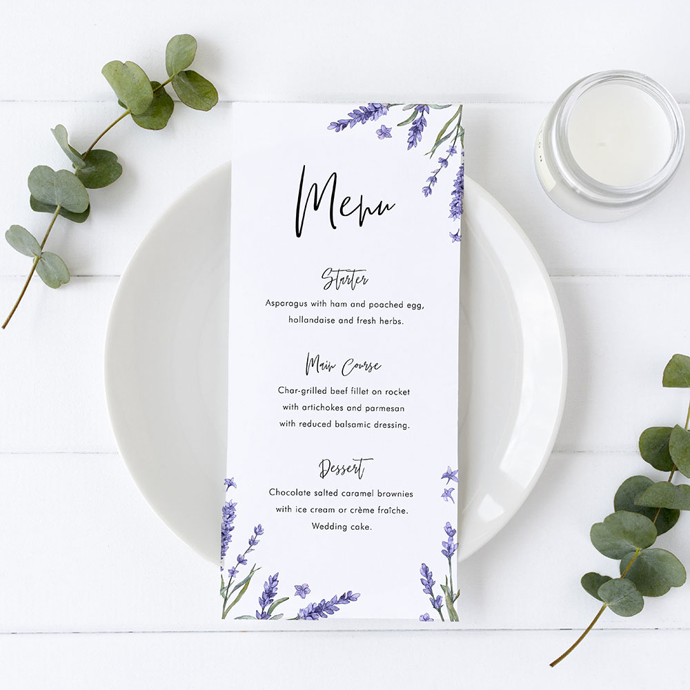 'Lavender L12' Slim Menu