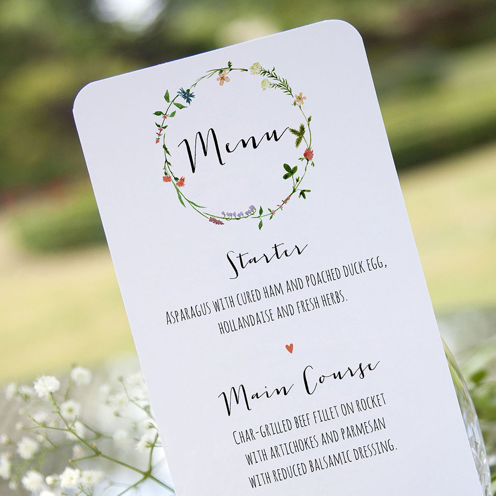'Meadow Floral' Slim Menu