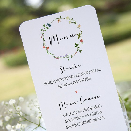 'Meadow Floral' Slim Menu