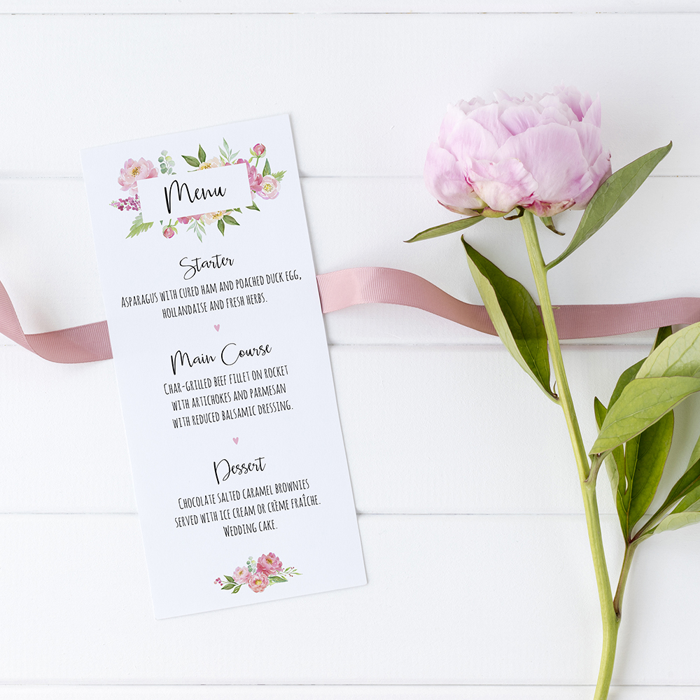 'Peony' Slim Menu