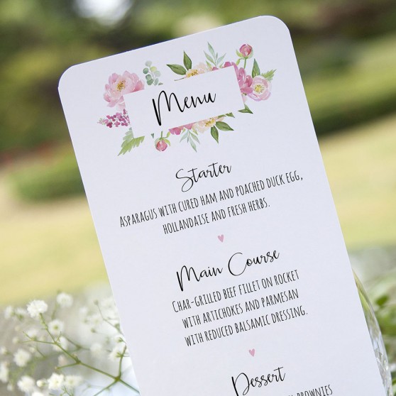 'Peony' Slim Menu