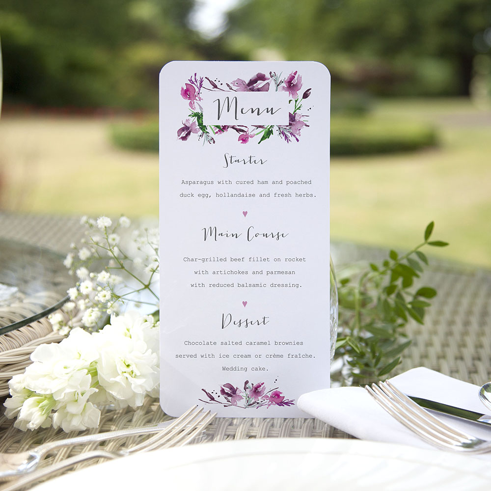 'Pink Iris' Slim Menu