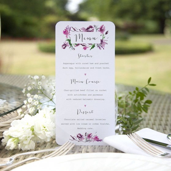 'Pink Iris' Slim Menu