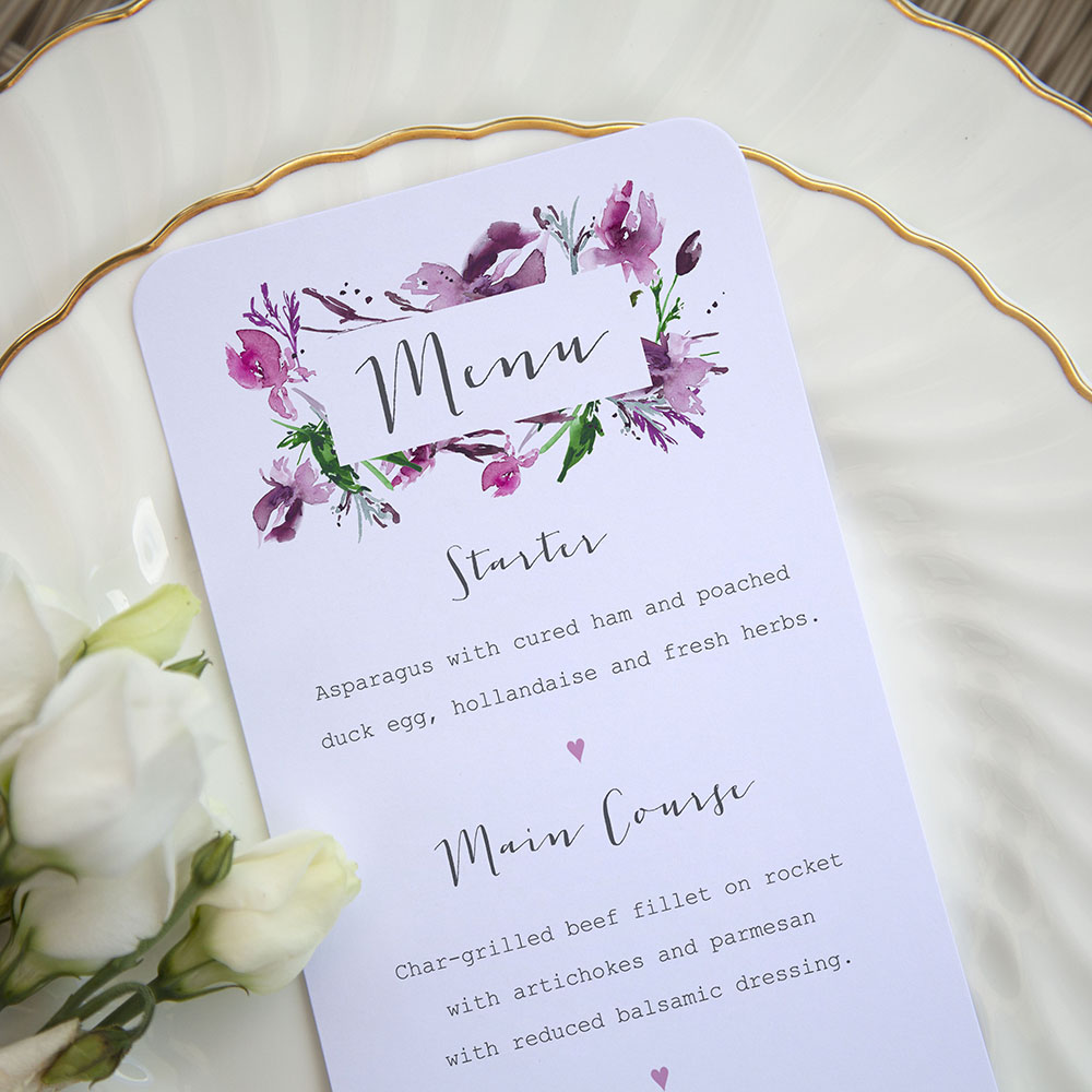 'Pink Iris' Slim Menu