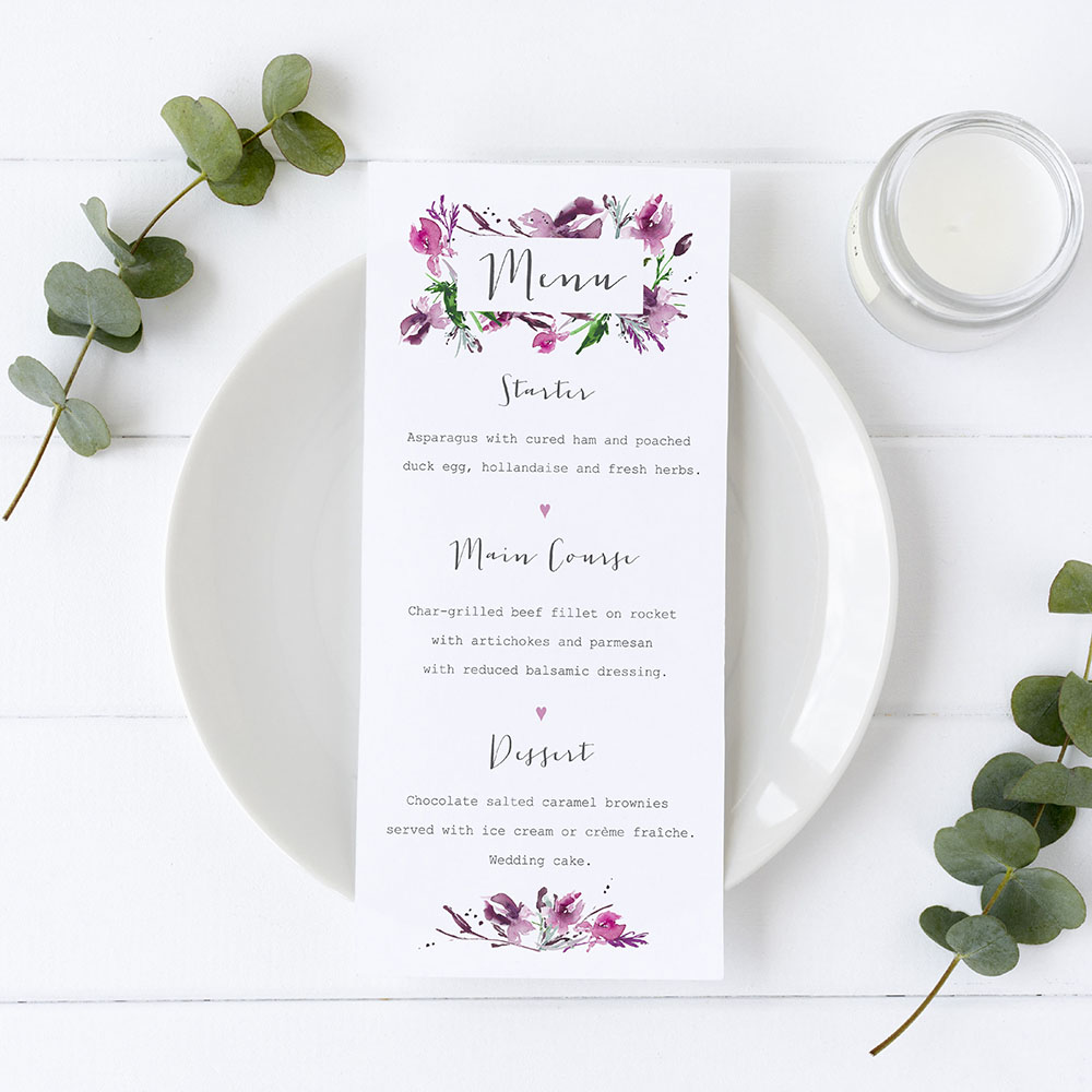 'Pink Iris' Slim Menu