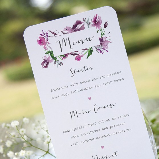 'Pink Iris' Slim Menu