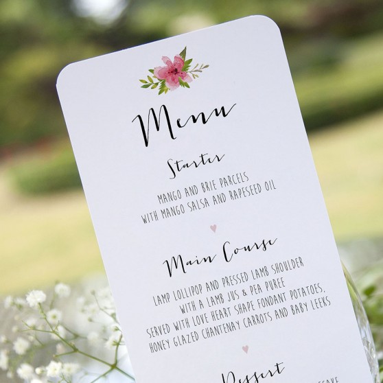 'Pretty in Pink' Slim Menu