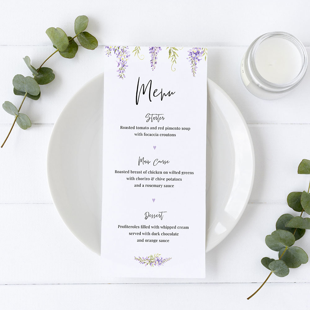 'Wisteria' Slim Menu