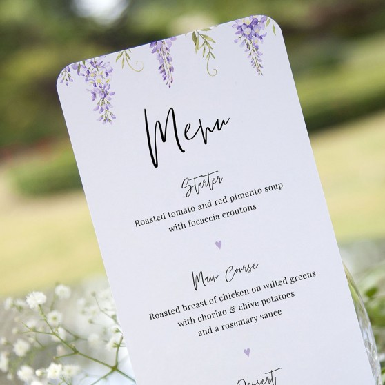 'Wisteria' Slim Menu