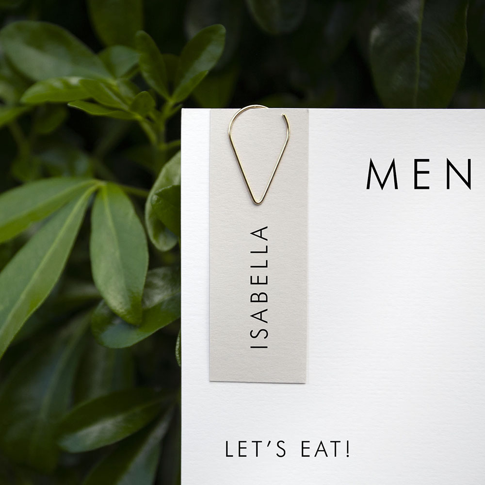 'Classic 1' Tag Wedding Menu - Slim