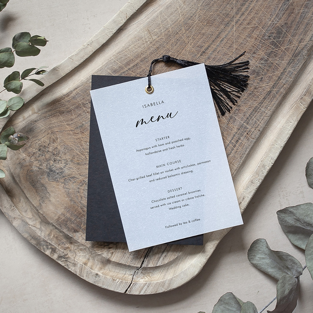 'Calligraphy 1' Layered Vellum Menu