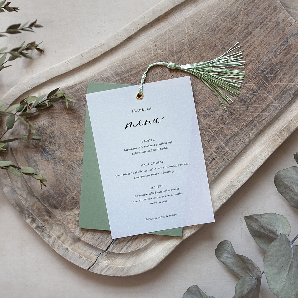 'Calligraphy 1' Layered Vellum Menu