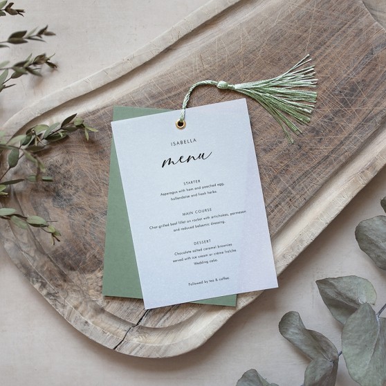 'Calligraphy 1' Layered Vellum Menu