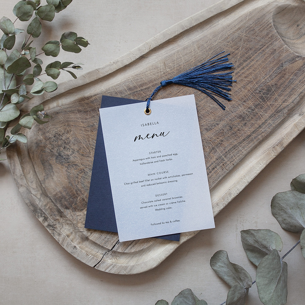 'Calligraphy 1' Layered Vellum Menu