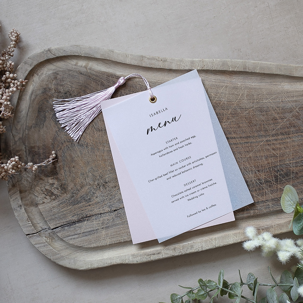 'Calligraphy 1' Layered Vellum Menu