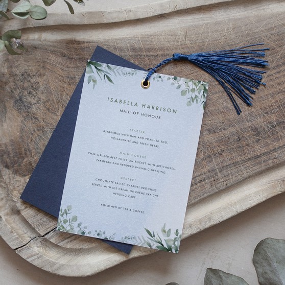 'Enchanting Eucalyptus' Layered Vellum Menu