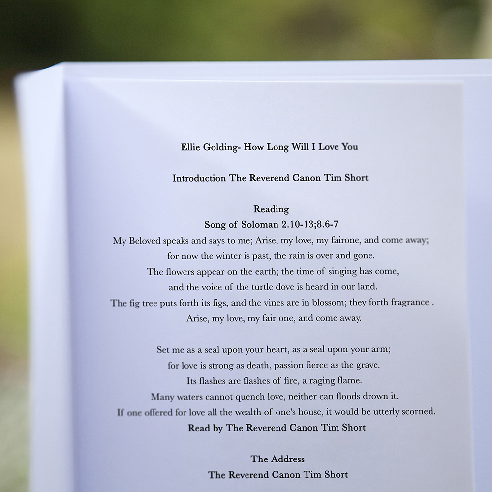 'Calligraphy 2' Folded Order of Service Sample