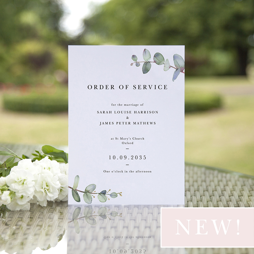 'Campagna Eucalyptus CA11' Folded Order of Service